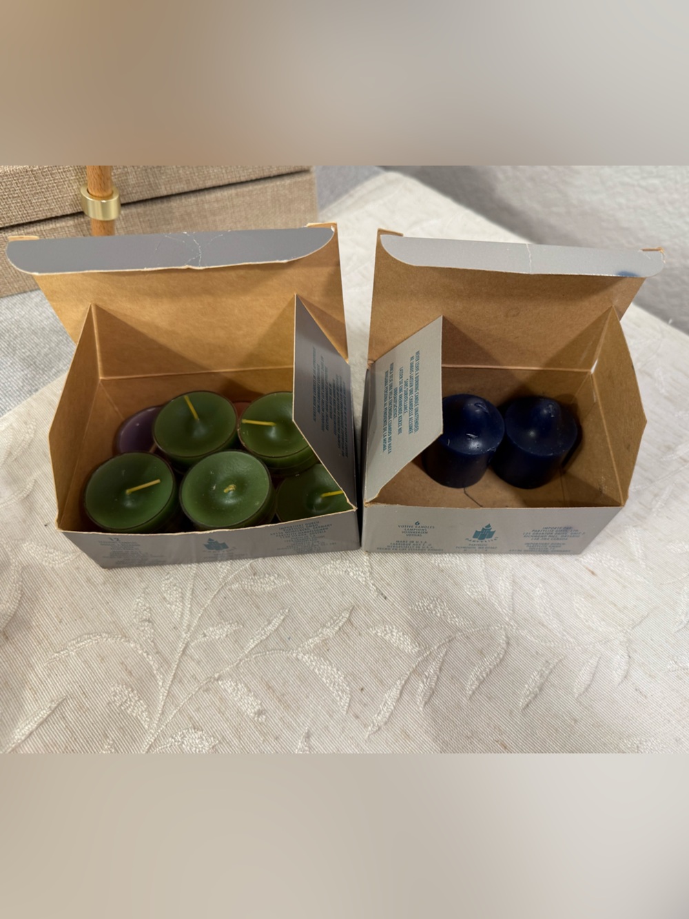 Partylite Candle Mix 12 pieces total. Green Apple, unscented, purple / pink.